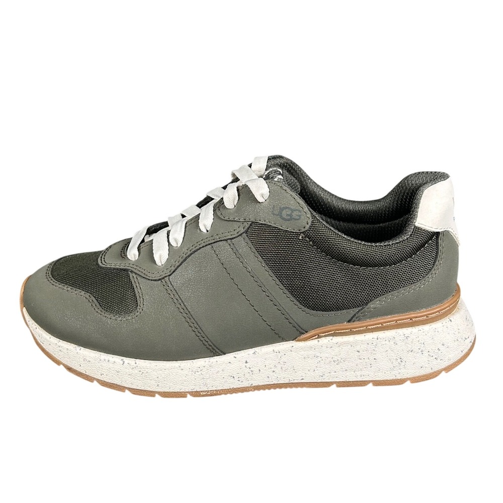 UGG Retrainer Olive Green Recycled Leather Mesh Low Sneakers Womens 5.5 Shoes